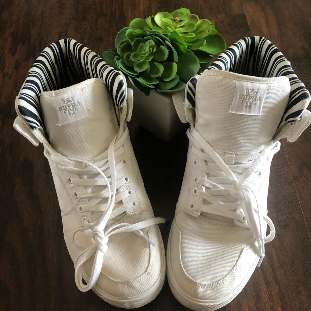 Supra White Canvas Hightops
